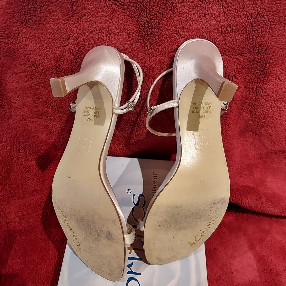 Colorifics White Satin Formal Shoe - Picture 6 of 10